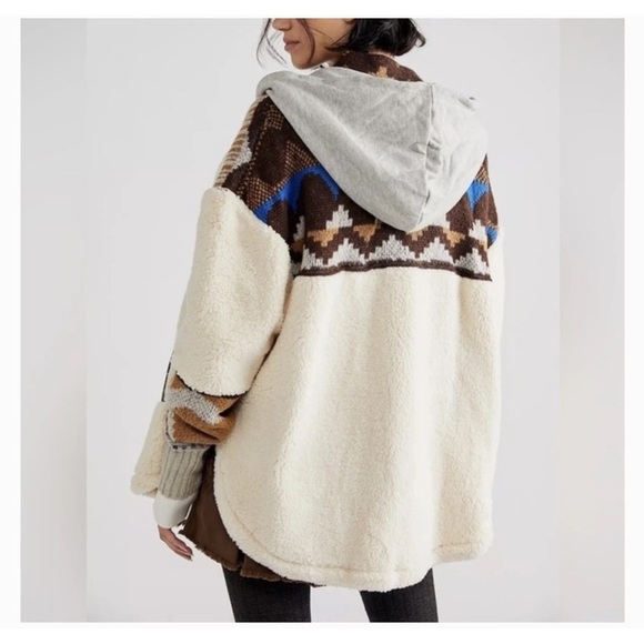 Free People In The Clouds Cardi Fleece Zip Up Hoodie Jacket Size XL - Picture 2 of 16